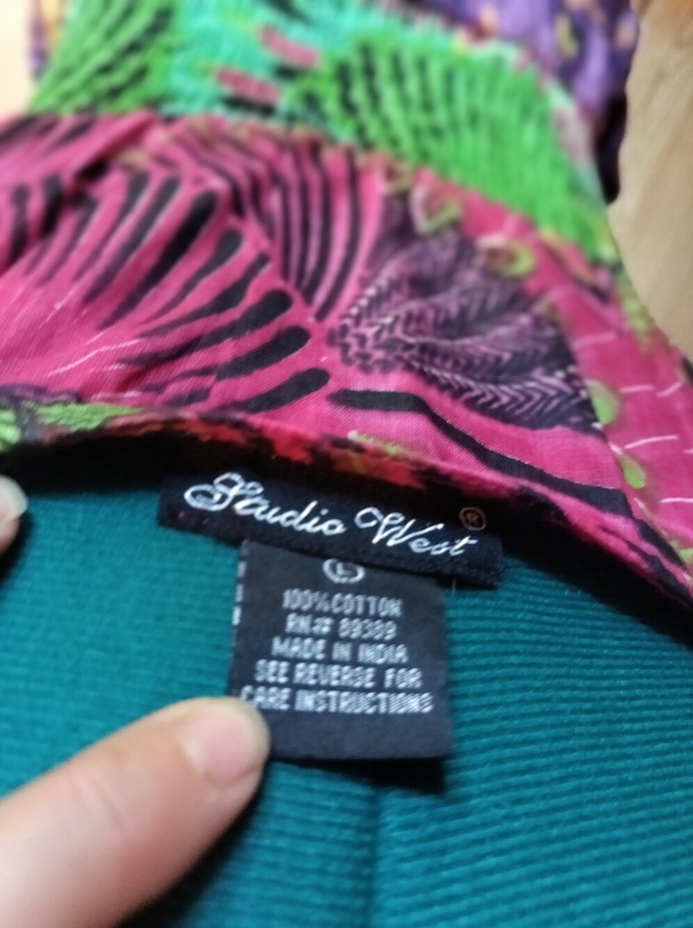 Y2K Studio West Bohemian Tiered V-Neck Sleeveless Dress in Purple, Pink & Green - Picture 3 of 5